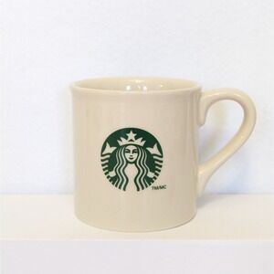 Classic Starbucks 2013 Coffee Mug Logo Mermaid Ivory w/Green Ceramic 14oz Cup